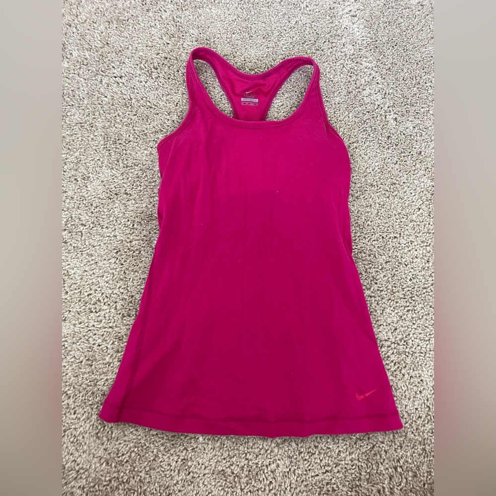 Nike Women's Pink and Teal Tank Top